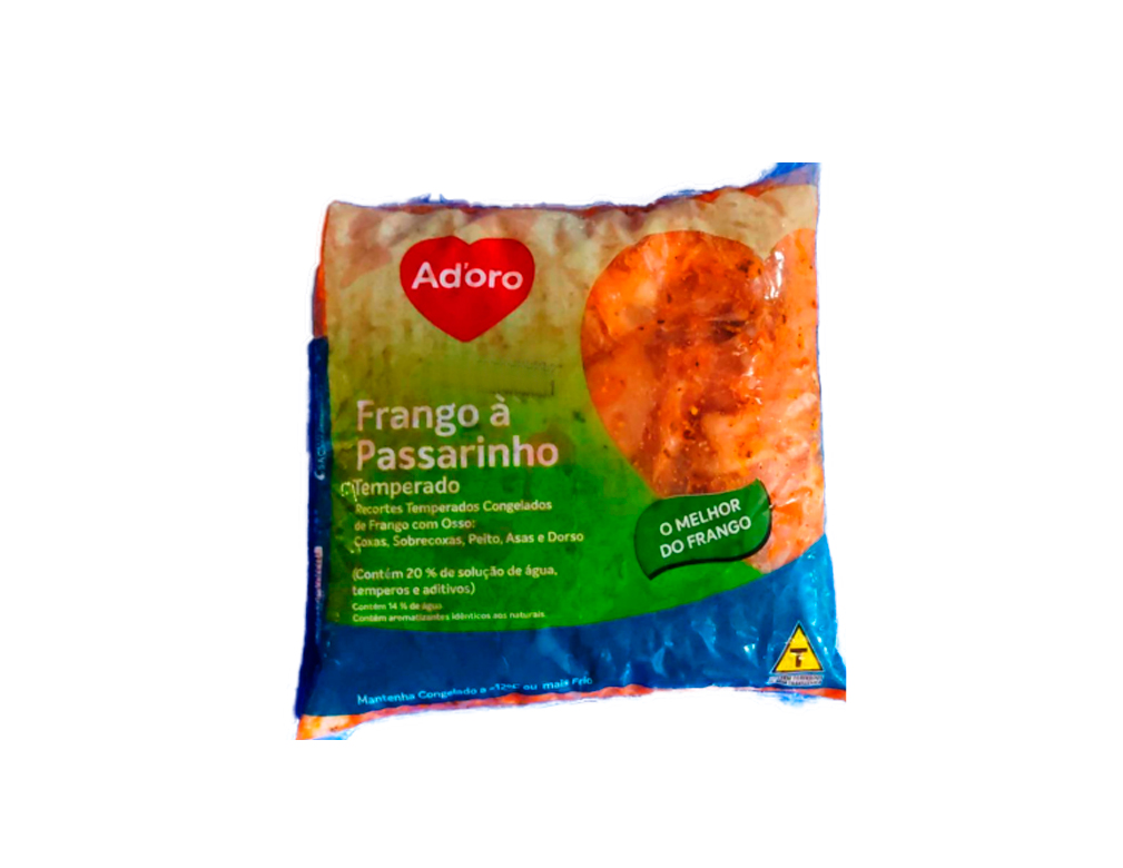 FRANGO A PASSARINHO CONGELADO TEMPERADO ADORO (CX 20 KG)